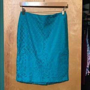 NWT Loft teal lace pencil skirt